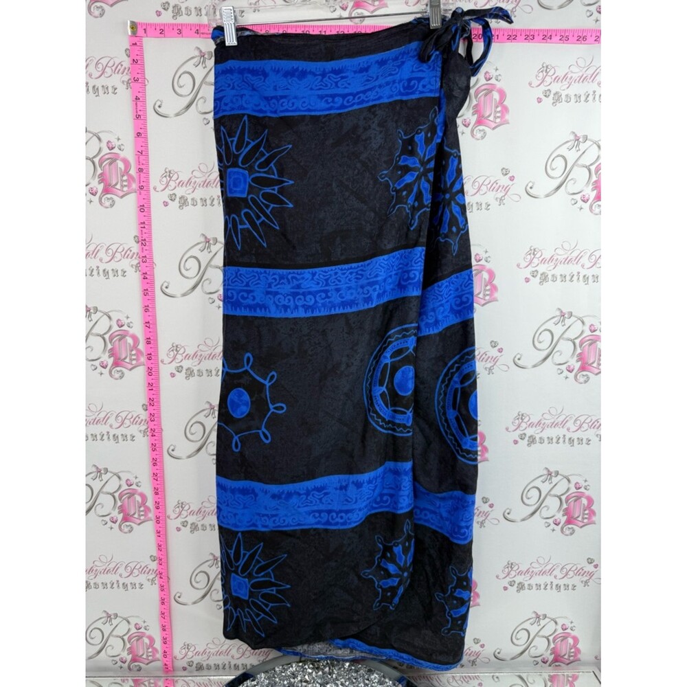 Venus Trend Wrap Skirt Sarong Dress Black And Blue Swim Coverup Sarong Wrap